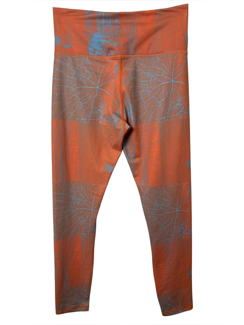 ZYIA Small Orange Leggings with Blue Abstract Print - Picture 6 of 7